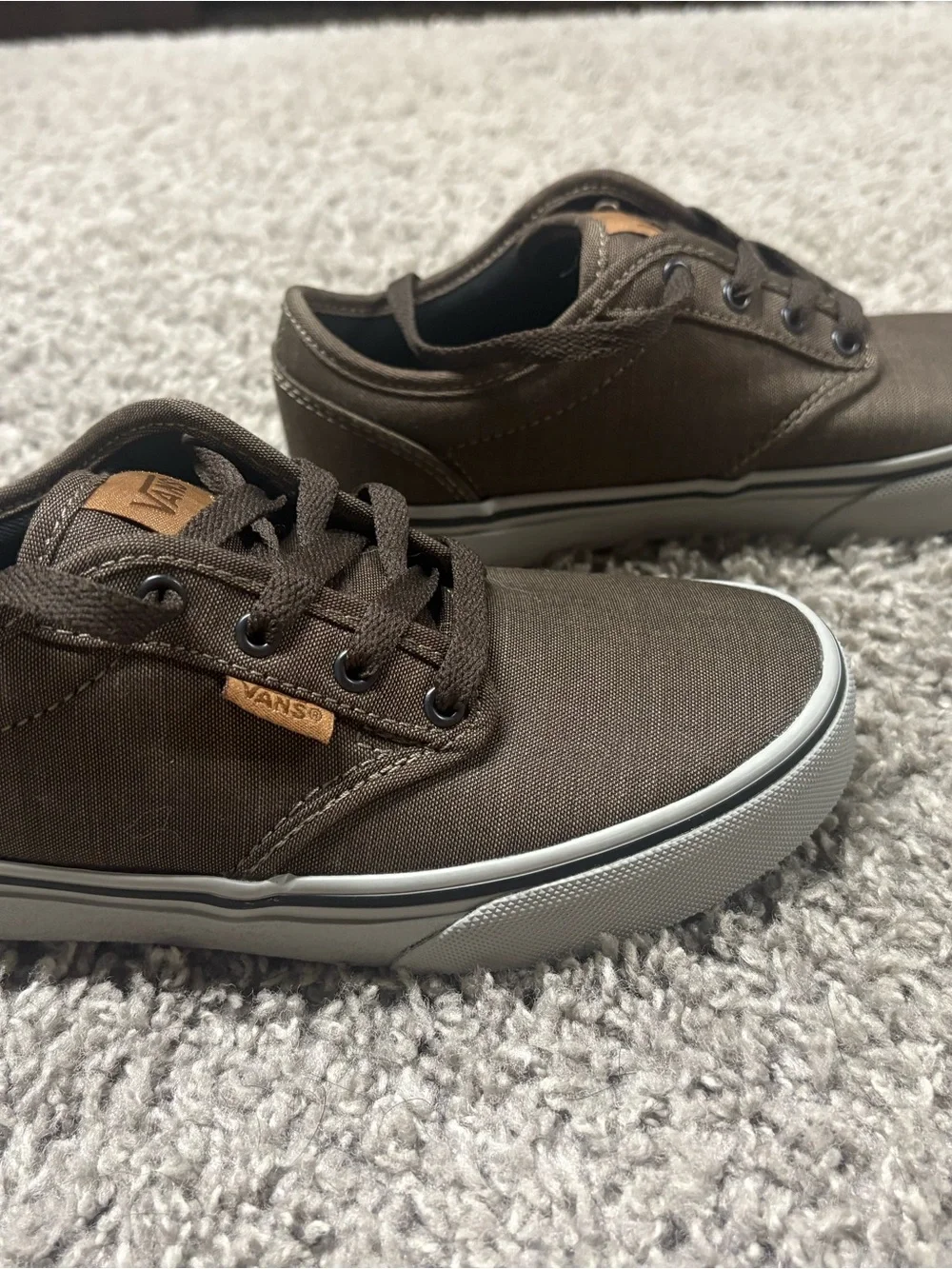 Vans boys Brown Canvas Low-Top Sneakers